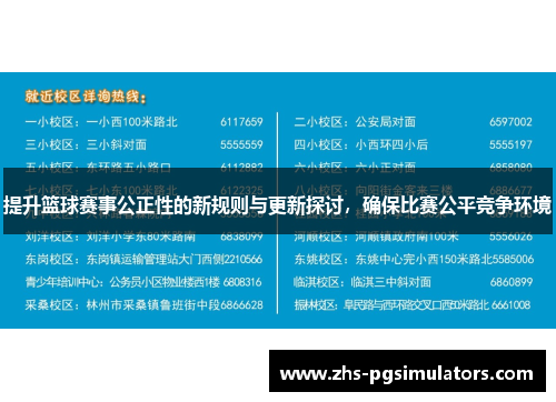 提升篮球赛事公正性的新规则与更新探讨，确保比赛公平竞争环境